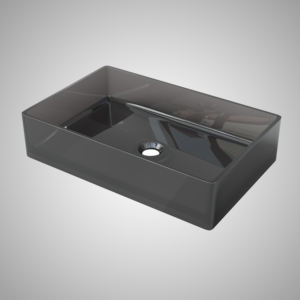 Vasque de salle de bain rectangulaire en surface solide, blanc mat, écologique, facile à nettoyer, durable, moderne, pour comptoir, OEM/ODM - Product Image 2