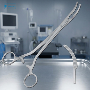 Pinzas Hemostáticas Mikulicz de 20 cm, Curvas, para Tejidos, Instrumento de Cirugía General, Certificación CE ISO13485 - Product Image 4