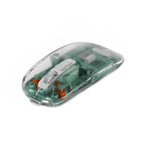 Souris transparente silencieuse sans fil BT + 2.4Ghz USB rechargeable Souris mince pour ordinateur Souris de jeu pour PC portable