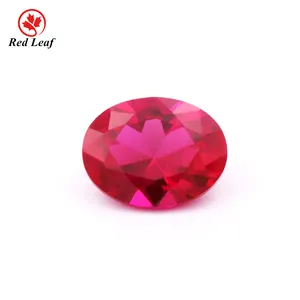 Redleaf Hot Sale loose Gemstone Precious Stones 7*10-10*14mm oval shape 5# ruby Corundum Gems