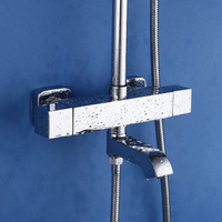 Mitigeur de douche thermostatique mural pour salle de bain, robinet de douche eau chaude et froide avec régulation de température