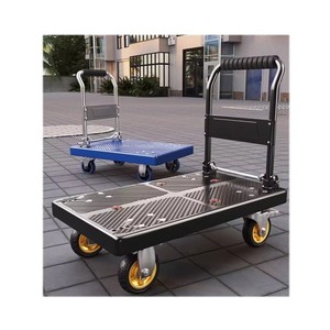 Multipurpose 90*60cm 500kg Black Folding Easy <b>Moving</b> Hand Push Cart Platform <b>Trolley</b> for Agriculture - Product Image 2