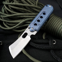 Mini katlanır bıçak s35vn bıçak TC4 titanyum alaşım kolu taş yıkama anahtarlık bıçak kamp survival açık araçları