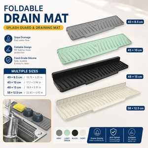 Tapis de séchage et de rangement en silicone de qualité alimentaire pour évier de cuisine, anti-éclaboussures, pour comptoir - Product Image 1