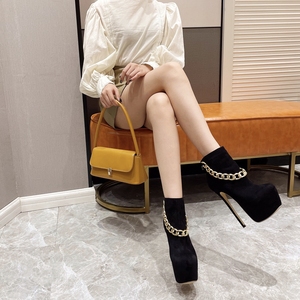 Women's Sexy High Heel Ankle <b>Boots</b> Short Pole Striper Footwear with Rhinestone Zip Closure Pointed Toe Very Short Booties - Product Image 3