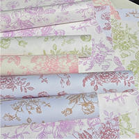 Papier d'emballage floral double face enduit de résine, imperméable et épaissi, pour bouquets, fleuristes, impression en héliogravure