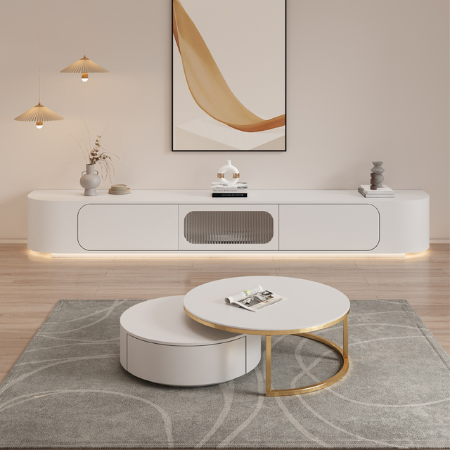 New Product of Medium-density Fiberboard TV Cabinet for the Lightweight Luxury TV Wall Unit