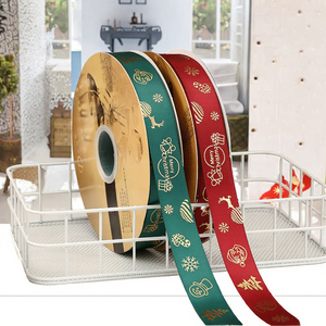 Pita Grosgrain Foil Satin Poliester Daur Ulang 100% Model LUOKAI 520 Grosir, Satu Sisi, Asal GUA untuk Pohon Natal dan Liburan - Product Image 3