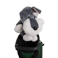 Housse de club de golf personnalisée avec tête d'animal amusante en peluche et coton, logo brodé