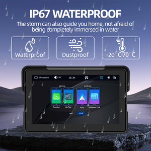 มาสตอร์ รุ่นส่วนตัว กันน้ำ <span class=keywords><strong>IP67</strong></span> หน้าจอ HD IPS ขนาด <span class=keywords><strong>7</strong></span> นิ้ว ระบบนำทาง GPS ไร้สาย รองรับ Android Auto แบบพกพา สำหรับมอเตอร์ไซค์ รองรับ Carplay - Product Image 2