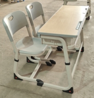 Ensemble de bureau et chaise réglables personnalisables de bonne qualité pour l'école, bureaux et chaises d'école, chaise et table doubles pour étudiants