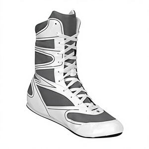 DM Pro Male <b>Boxing</b> Footwear Breathable Lace-Up Triple Mesh Synthetic Leather Wear-Resistant Grip Sole Lightweight Ready to Ship - Product Image 2