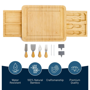 Plateau à <span class=keywords><strong>fromage</strong></span> en bambou personnalisé avec logo et ensemble <span class=keywords><strong>de</strong></span> couverts en acier inoxydable, plateau à charcuterie en bois pour usage en <span class=keywords><strong>restaurant</strong></span> - Product Image 6