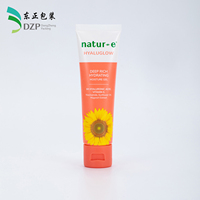 Tube souple cosmétique en plastique PBL vide 30-80ml 30mm avec bouchon à clapet pêche-orange pour gel hydratant et crème solaire