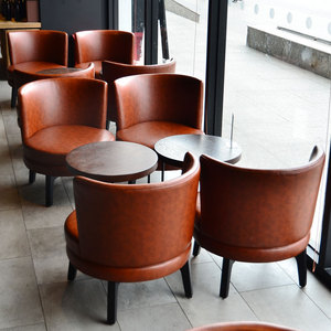 เฟอร์นิเจอร์ร้านอาหารสีน้ำตาลวินเทจสั่งทำพิเศษ เก้าอี้และโต๊ะคาเฟ่สำหรับวีไอพี - Product Image 2