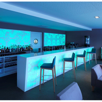 Comptoir de bar en marbre translucide en Corian, grand comptoir de bar avec éclairage LED couleur, comptoir de caisse