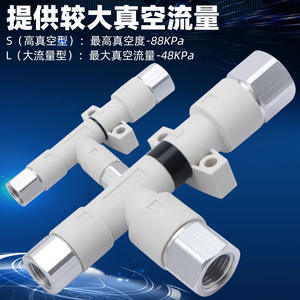 Compresores Industriales Serie ZH, Alto Vacío, Alto Caudal, Alta Potencia de Succión, Generador de Vacío Neumático Tubular, Tipo Roscado - Product Image 5