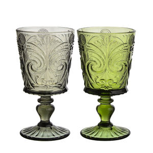 Samyo Großhandel Vintage Geprägte Verdickte Farbige Wassergläser Grau-Grüne Trinkgläser - Product Image 2