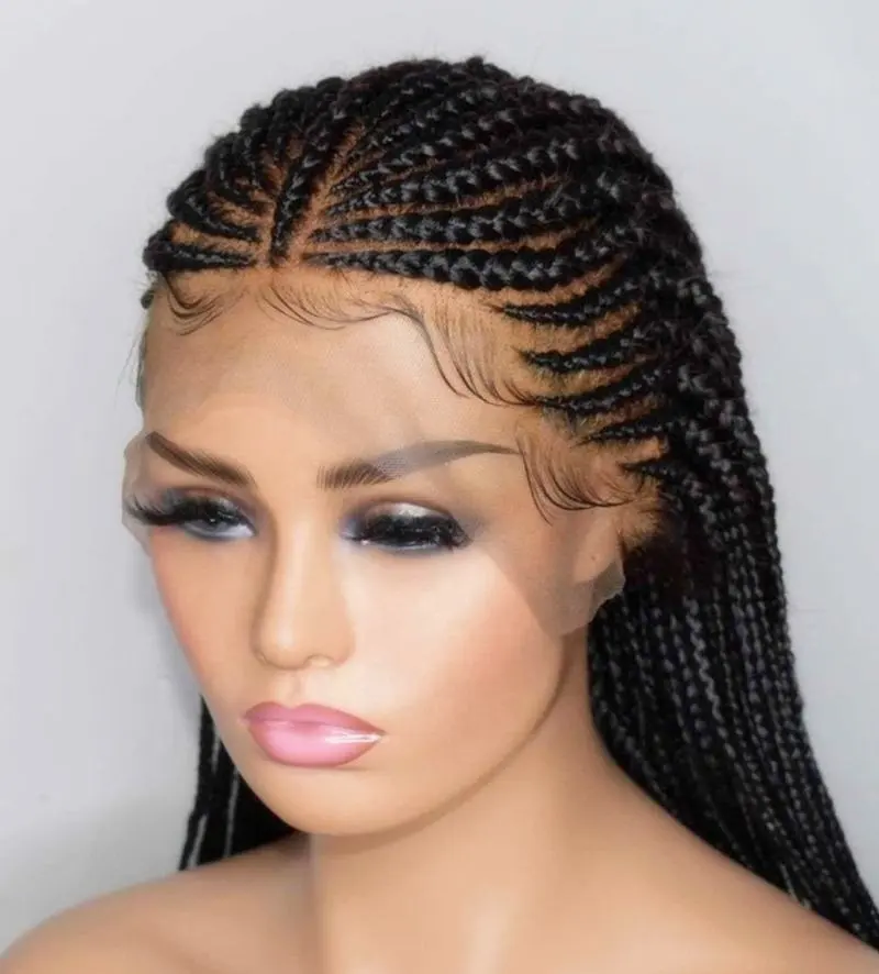 Jennifer Wholesale Handmade Braiding Wig Braided Synthetic Lace Front Wigs With Baby Hair