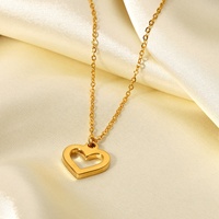 Nouveauté : Collier Cœur Plaqué Or 18K PVD en Acier Inoxydable avec Zircon Transparent, Pendentif Cœur Creux pour Femme