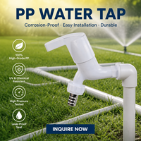 Robinet d'eau en plastique blanc durable, robinet en PVC, robinet à levier, buse de tuyau, pour jardin, salle de bain, cuisine, marché Inde, Pakistan, Afrique