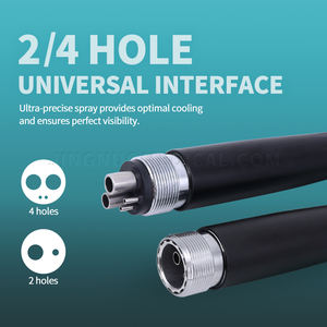 다채로운 치과 핸드피스 단일 물 스프레이 고속 터빈 치과 도구 알루미늄 합금 2/4 구멍 전력 소스 - Product Image 3