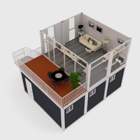 Maisons mobiles de luxe modulaire moderne préfabriquées, petites maisons, 1 chambre avec salle de bain, idéale pour un salon