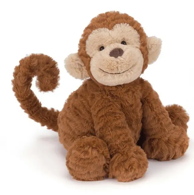 ตุ๊กตาลิงยัดนุ่นสำหรับทารกแรกเกิดของเล่นตุ๊กตายัดนุ่นสีน้ำตาลนุ่มน่ากอด