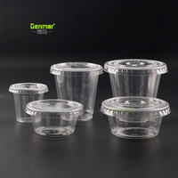 Boîte de conditionnement alimentaire en plastique de 1 oz et 2 oz, boîte de conditionnement pour salade, ketchup, sauce, récipient en plastique jetable, gobelet à sauce en plastique
