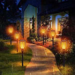 Lampe solaire à flamme 96 LED pour extérieur, torche à enfoncer dans le sol, lampe de jardin paysagère avec contrôle de la lumière - Product Image 2