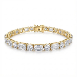 สร้อยข้อมือเพชรทรงกลมและมรกต - ทอง 9k, 14k, 18k - Product Image 5