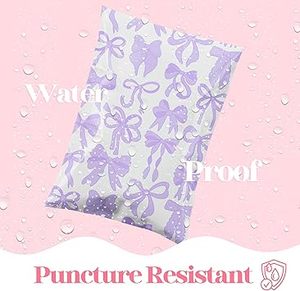 Paquete de 100 Sobres de Poliéster con Lazos Morados, Bolsas de Envío Resistentes al Agua y Autosellables, Sobres de Correo Resistentes a Desgarros - Product Image 2
