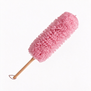 Brosse à poussière en microfibre avec manche en bois, logo personnalisé OEM, réutilisable, lavable, brosse à plumes moelleuses, fournisseur en gros - Product Image 5