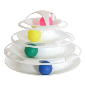 Dropshipping Wholesale4 strati interattivo divertente giradischi Crazy Ball Disk giocattolo per gatti per gattini prodotti per animali domestici pacchetto di cartone - Product Image 3