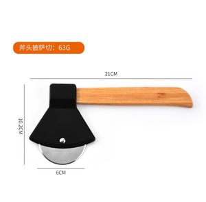 Hache manche en bambou coupe-pizza lame rotative maison cuisine outil de coupe coupe-pizza - Product Image 6