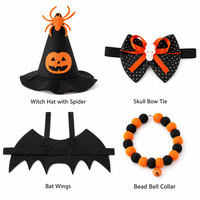 Kostum Anjing Hantu Halloween, Tudung Kain Putih, Ember Permen Labu, Pakaian Hewan Peliharaan Lucu Imut Seram, Trick or Treat untuk Anjing dan Kucing