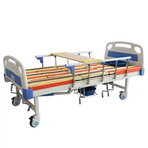 Cama de hospital médica de cinco funciones y cama de hospital móvil con barandilla para hospitales y hogares de ancianos