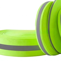 En stock, vente en gros, ruban réfléchissant en polyester haute luminosité, bandes vertes fluorescentes pour sacs, 1/2/2,5/3/4/5 cm