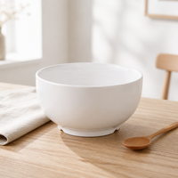 Bol à céréales rond incassable en plastique, blanc, design fantaisie personnalisé