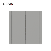 Interrupteurs muraux GEYA en matériau PC personnalisé, norme européenne IP20, 86*86mm, 10A 250V, 2 gangues, 1 voie, étanches, design minimaliste