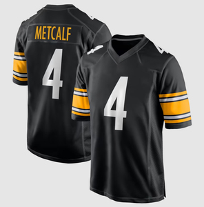 Maillot de football noir en promotion # 90 Watts # 4 Metcalf # 6 reines # Maillot de football américain pour homme 8 Rodgers, Pittsburgh - Product Image 2