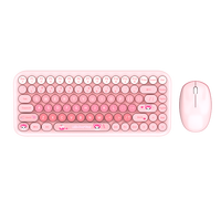 MOFii 2.4GHz sans fil rétro coloré dessin animé IP impression mignon clavier et souris combo ensemble