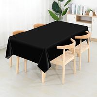6 pièces de nappe de table jetable en plastique noir