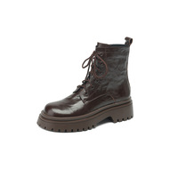 Bottines à lacets vintage à plateforme pour femmes