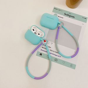 Nouveau Anti-perte pour <span class=keywords><strong>AirPods</strong></span> Pro2 étui souple en Silicone <span class=keywords><strong>de</strong></span> protection lanière élégante couture couleur souple écouteurs écouteurs couverture pour Air - Product Image 1