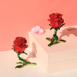 Vente directe d'usine, boîte à bijoux en forme de rose pour mariage, boîte à bagues, boîte cadeau pour mariage - Product Image 3