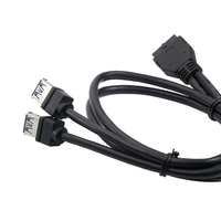 Cable de extensión doble USB 3,0 para montaje en Panel frontal de chasis, Cable de 20 pines para placa de ordenador de escritorio