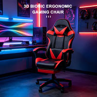 Fauteuil de jeu inclinable de style populaire avec revêtement en cuir PU et accoudoirs et repose-pieds inclinables pour la maison, le bureau et l'hôtel