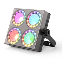 Luz LED de escenario Uking Mini de 4 ojos con control remoto, iluminación programable DMX512 para teatro, conciertos, clubes y eventos