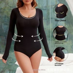 Shapewear Modellante a Maniche Lunghe per Donna, Controllo Rigido, Antibatterico, Effetto Lifting Addominale <span class=keywords><strong>e</strong></span> Modellante per <span class=keywords><strong>Fianchi</strong></span> - Product Image 5